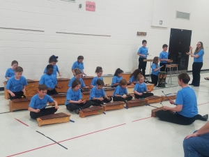 Children playing musical instruments